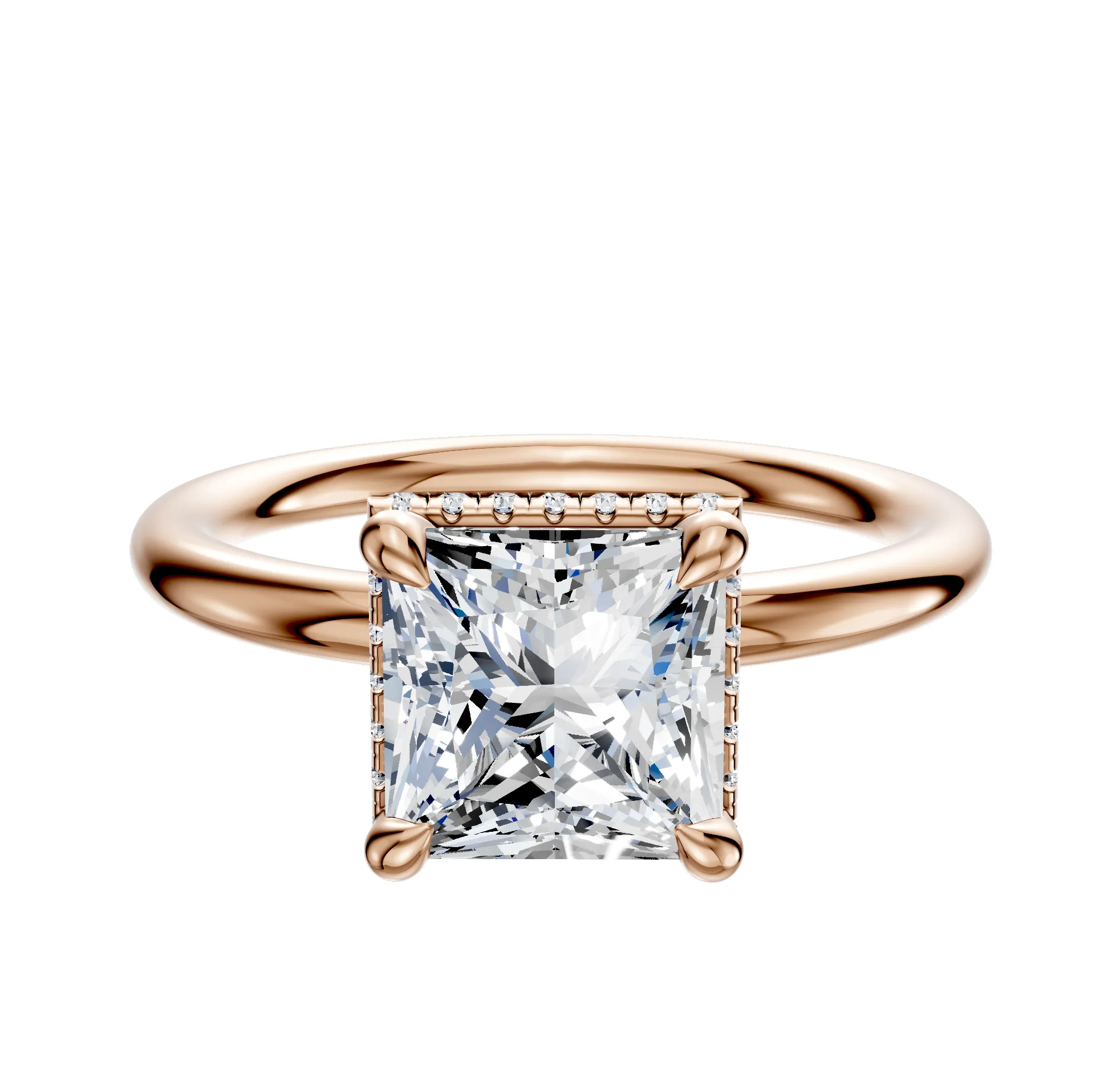 14K Rose Gold 4 Prong Collar Classic Dome 2.0mm Engagement Ring sold by Promise By Effy