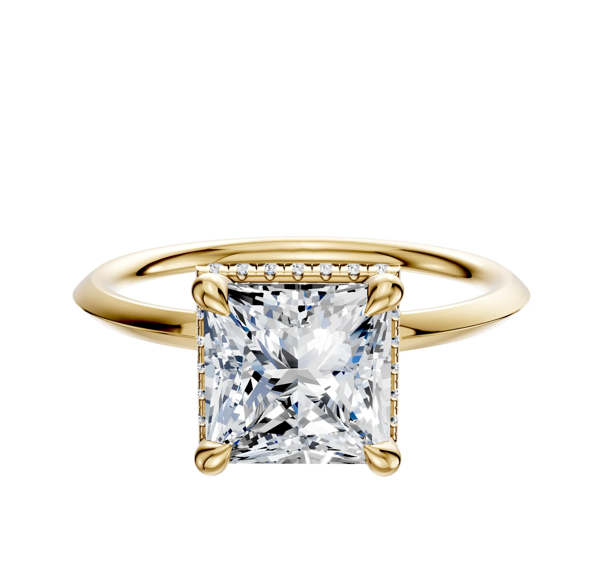 14K Yellow Gold 4 Prong Collar Classic Knife Edge 1.5mm Engagement Ring sold by Promise By Effy