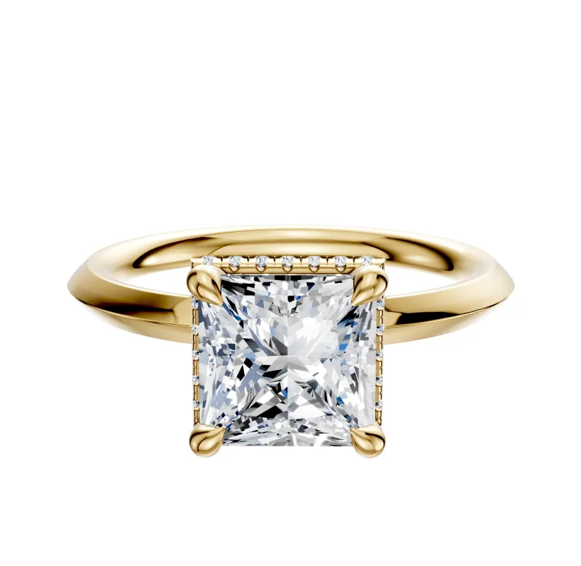 14K Yellow Gold 4 Prong Collar Classic Knife Edge 2.0mm Engagement Ring sold by Promise By Effy
