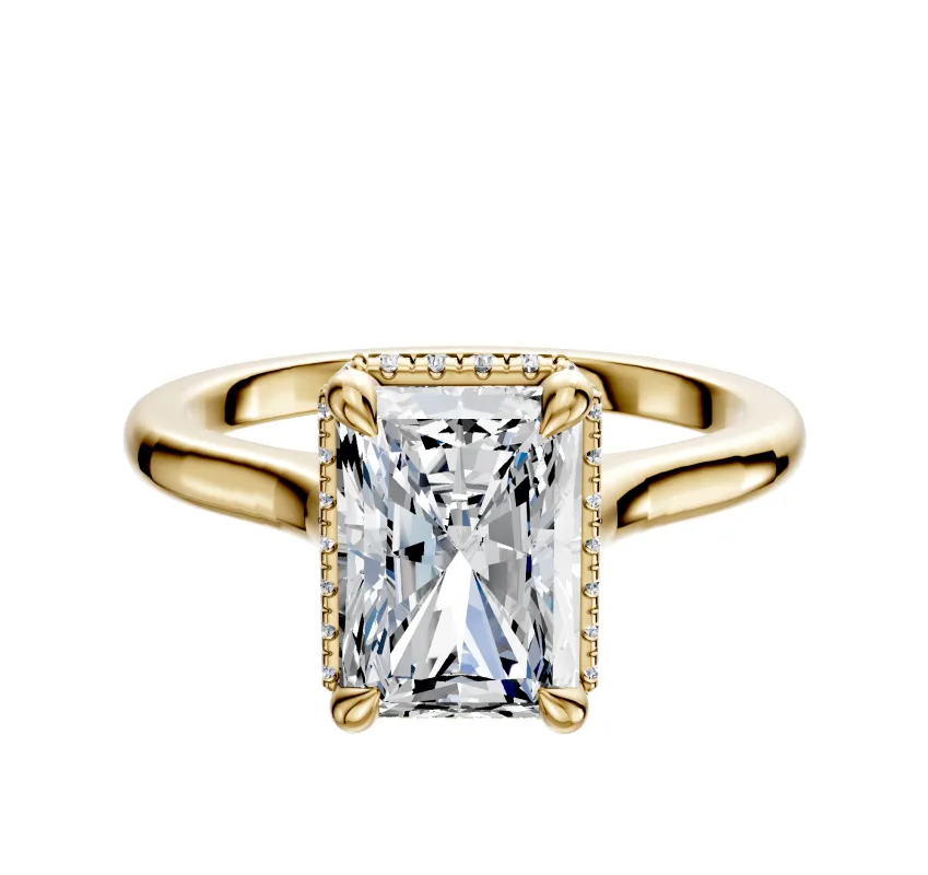 18K Yellow Gold 4 Prong Collar Cathedral Dome 2.0mm Engagement Ring sold by Promise By Effy