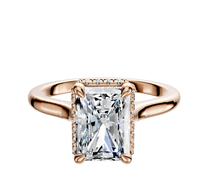 18K Rose Gold 4 Prong Collar Cathedral Dome 2.0mm Engagement Ring sold by Promise By Effy