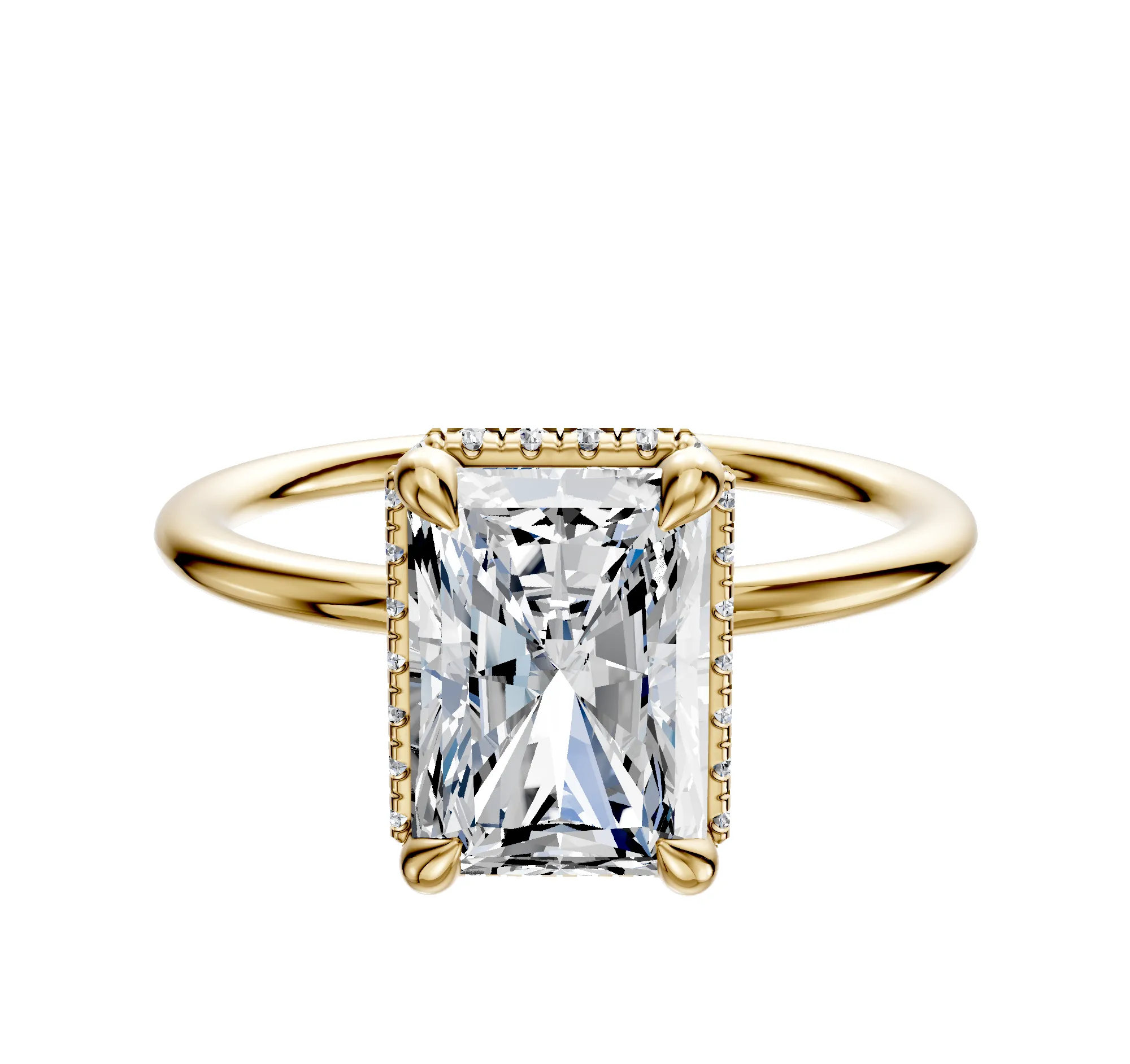 14K Yellow Gold 4 Prong Collar Classic Dome 1.5mm Engagement Ring sold by Promise By Effy