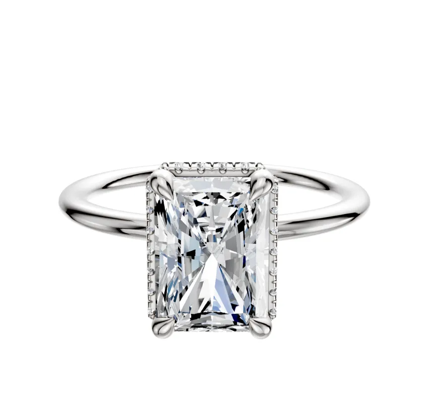 18K White Gold 4 Prong Collar Classic Dome 1.5mm Engagement Ring sold by Promise By Effy