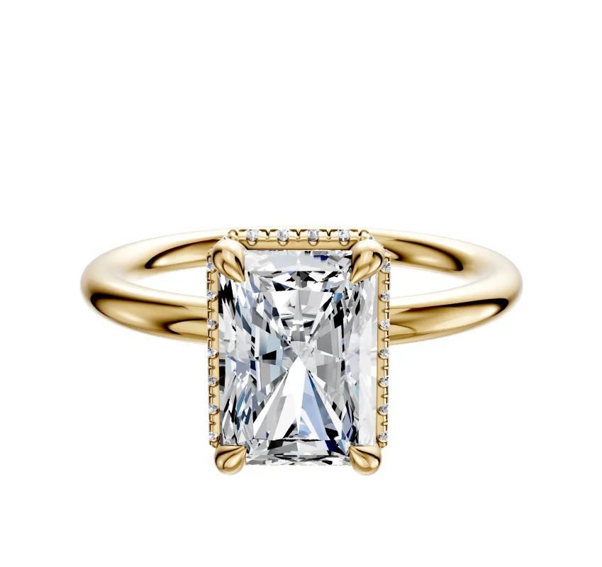 18K Yellow Gold 4 Prong Collar Classic Dome 2.0mm Engagement Ring sold by Promise By Effy