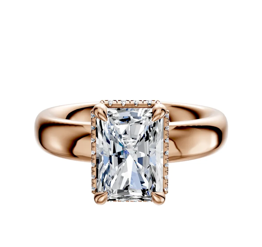 14K Rose Gold 4 Prong Collar Classic Dome 4.0mm Engagement Ring sold by Promise By Effy