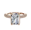 18K Rose Gold 4 Prong Collar Classic Dome 3-Row-Pave 2.0mm Engagement Ring sold by Promise By Effy