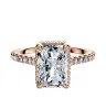 14K Rose Gold 4 Prong Collar Cathedral Dome 1-Row-Pave 2.5mm Engagement Ring sold by Promise By Effy