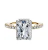 14K Two Tone 4 Prong Collar Classic Dome 1-Row-Pave 2.5mm Engagement Ring sold by Promise By Effy