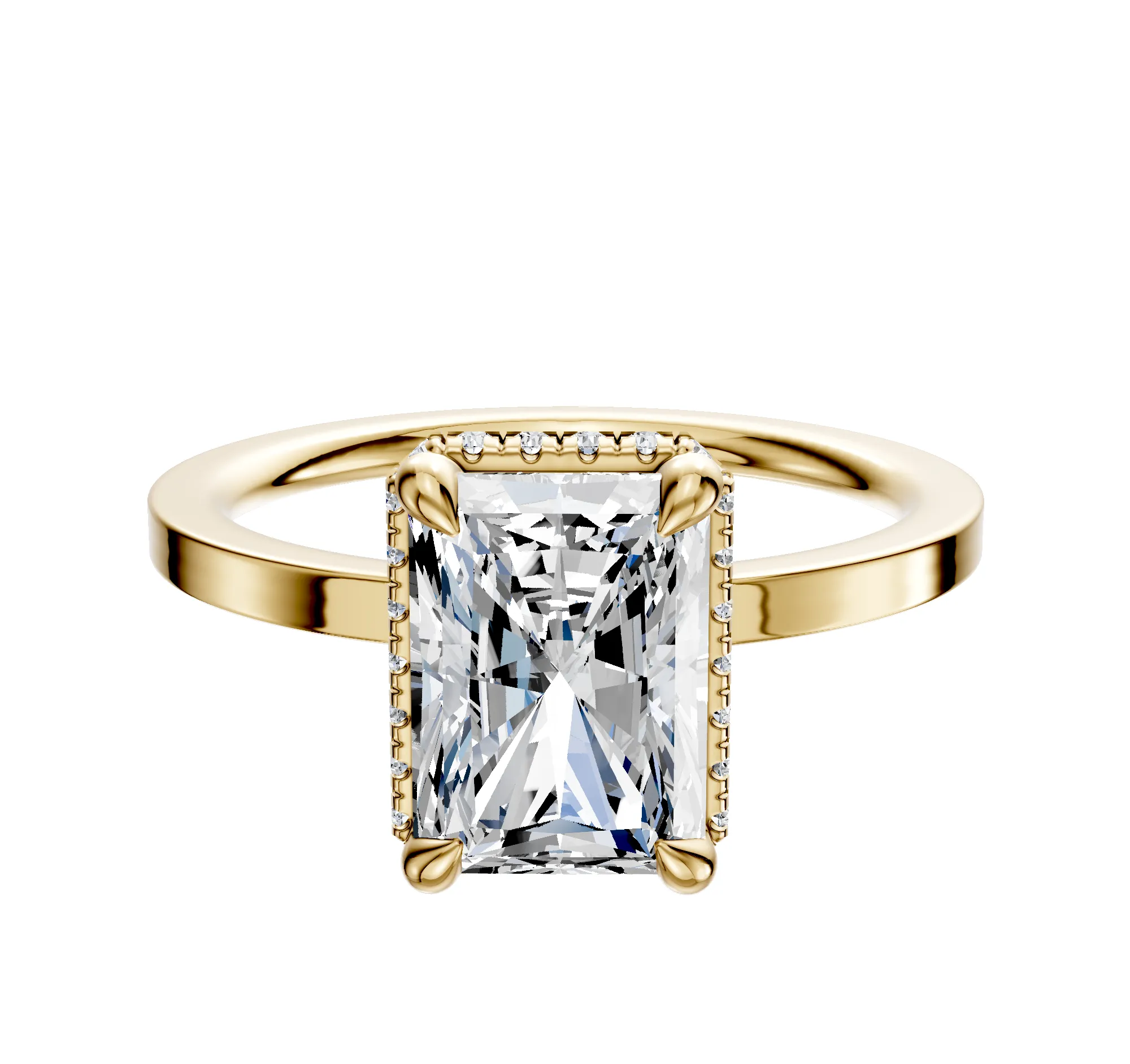 14K Yellow Gold 4 Prong Collar Classic Flat 1.5mm Engagement Ring sold by Promise By Effy