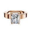 14K Rose Gold 4 Prong Collar Classic Flat 4.0mm Engagement Ring sold by Promise By Effy