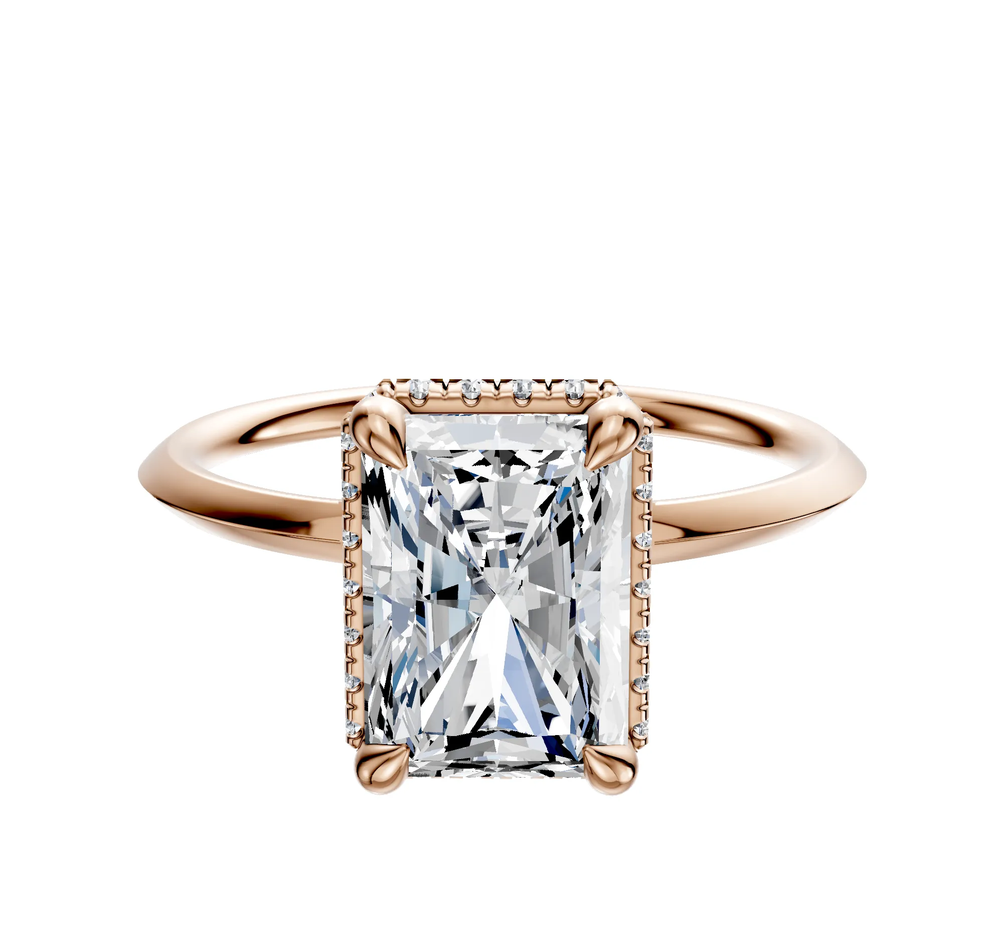 18K Rose Gold 4 Prong Collar Classic Knife Edge 1.5mm Engagement Ring sold by Promise By Effy