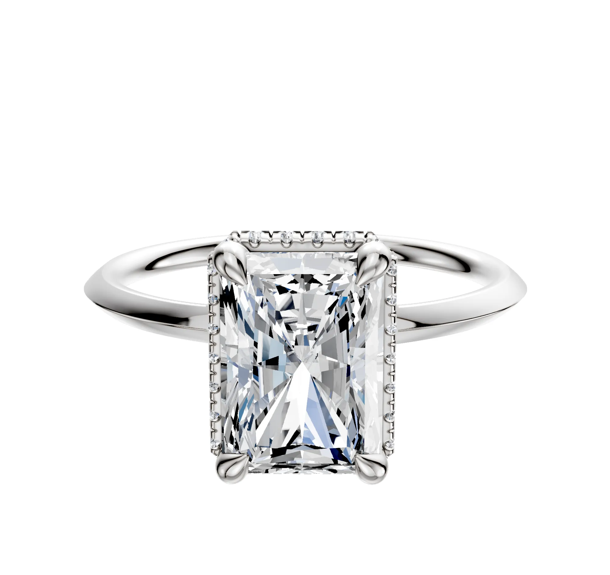 Platinum 4 Prong Collar Classic Knife Edge 1.5mm Engagement Ring sold by Promise By Effy