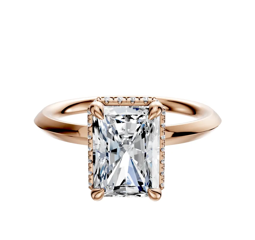 14K Rose Gold 4 Prong Collar Classic Knife Edge 2.0mm Engagement Ring sold by Promise By Effy