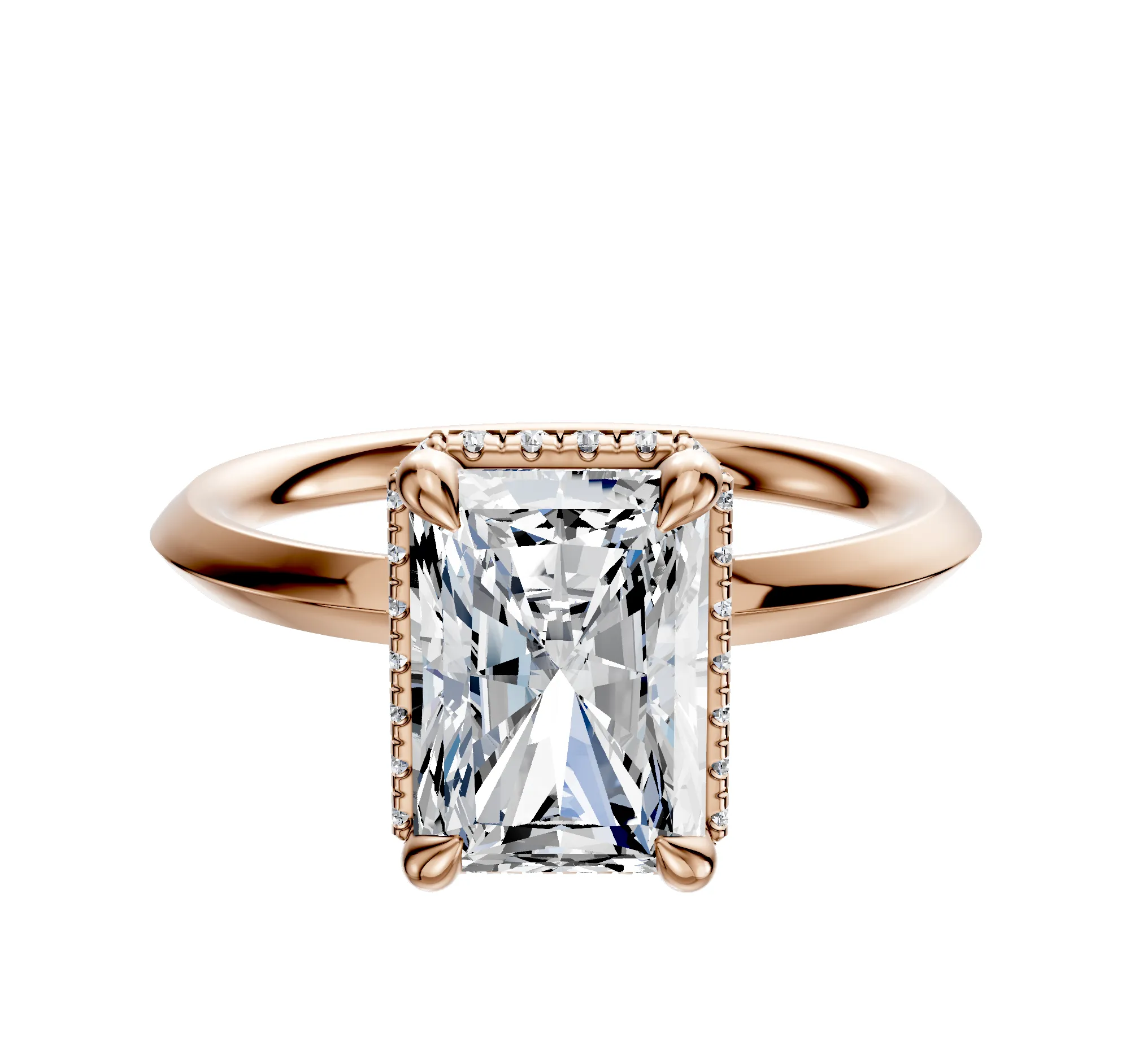 14K Rose Gold 4 Prong Collar Classic Knife Edge 2.0mm Engagement Ring sold by Promise By Effy