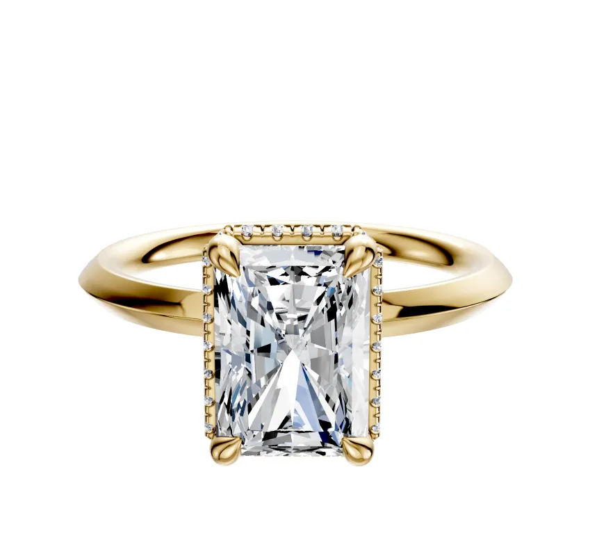 18K Yellow Gold 4 Prong Collar Classic Knife Edge 2.0mm Engagement Ring sold by Promise By Effy