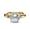 14K Two Tone 4 Prong Collar Classic Dome 3.0mm Engagement Ring sold by Promise By Effy
