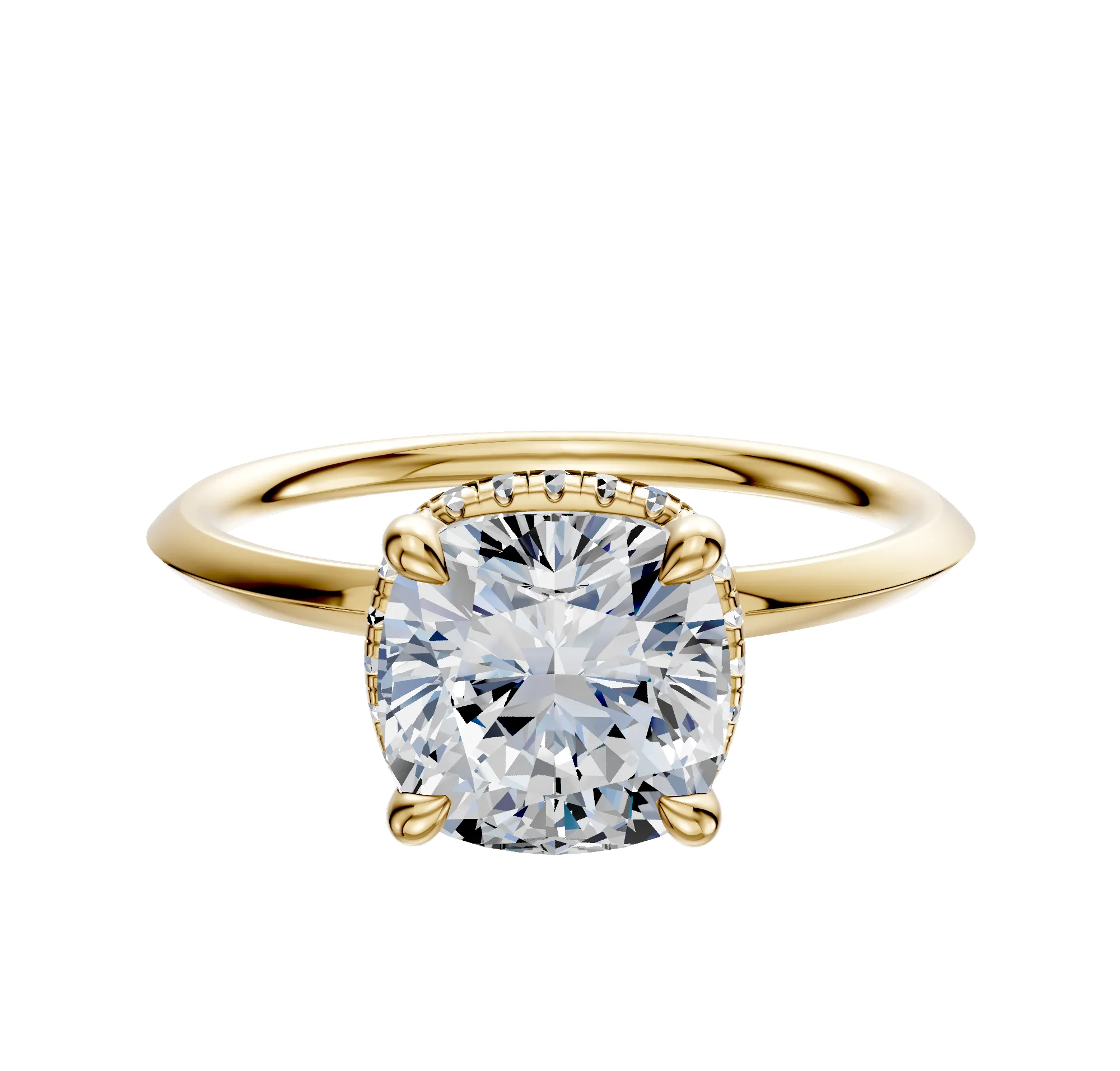 14K Yellow Gold 4 Prong Collar Classic Knife Edge 1.5mm Engagement Ring sold by Promise By Effy
