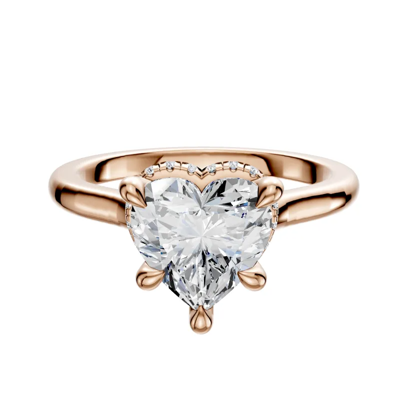14K Rose Gold 4 Prong Collar Cathedral Dome 2.0mm Engagement Ring sold by Promise By Effy