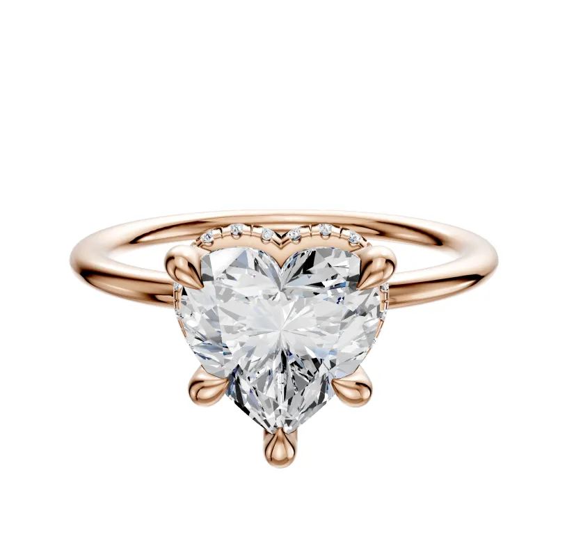 18K Rose Gold 4 Prong Collar Classic Dome 1.5mm Engagement Ring sold by Promise By Effy