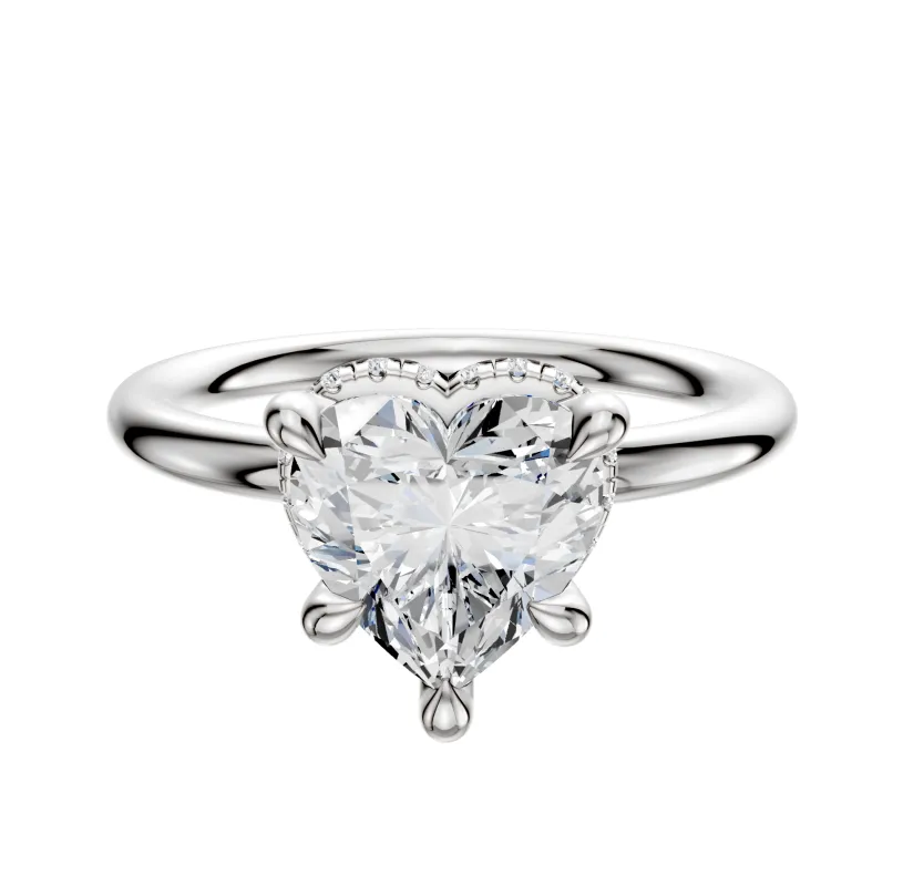 14K White Gold 4 Prong Collar Classic Dome 2.0mm Engagement Ring sold by Promise By Effy