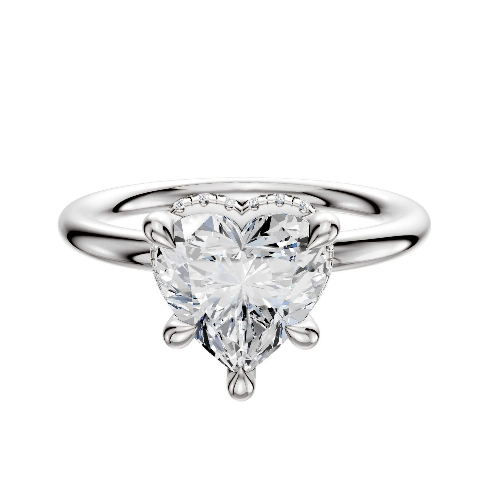 14K White Gold 4 Prong Collar Classic Dome 2.0mm Engagement Ring sold by Promise By Effy