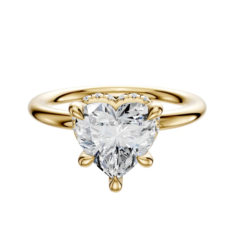 14K Yellow Gold 4 Prong Collar Classic Dome 2.0mm Engagement Ring sold by Promise By Effy