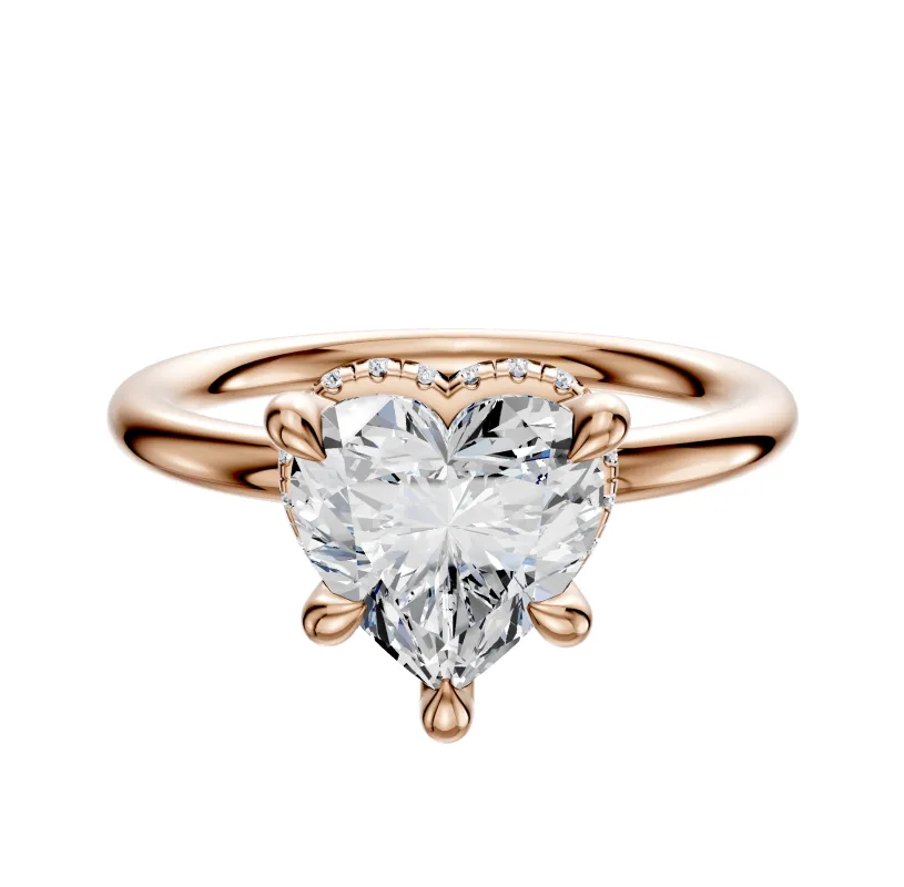 18K Rose Gold 4 Prong Collar Classic Dome 2.0mm Engagement Ring sold by Promise By Effy