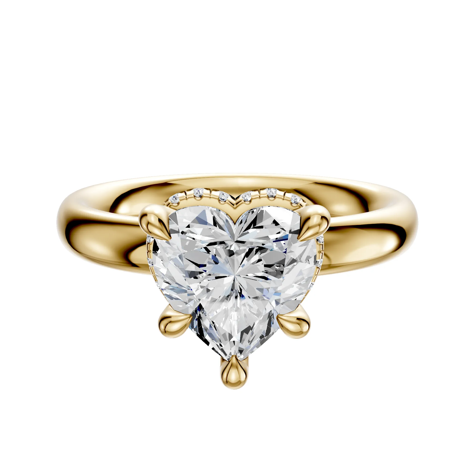 14K Yellow Gold 4 Prong Collar Classic Dome 3.0mm Engagement Ring sold by Promise By Effy