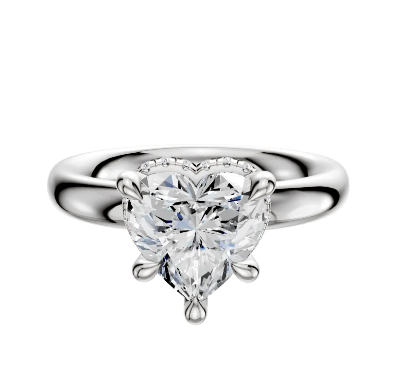 Platinum 4 Prong Collar Classic Dome 3.0mm Engagement Ring sold by Promise By Effy