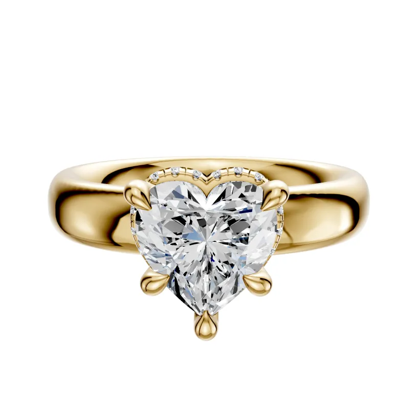 14K Yellow Gold 4 Prong Collar Classic Dome 4.0mm Engagement Ring sold by Promise By Effy