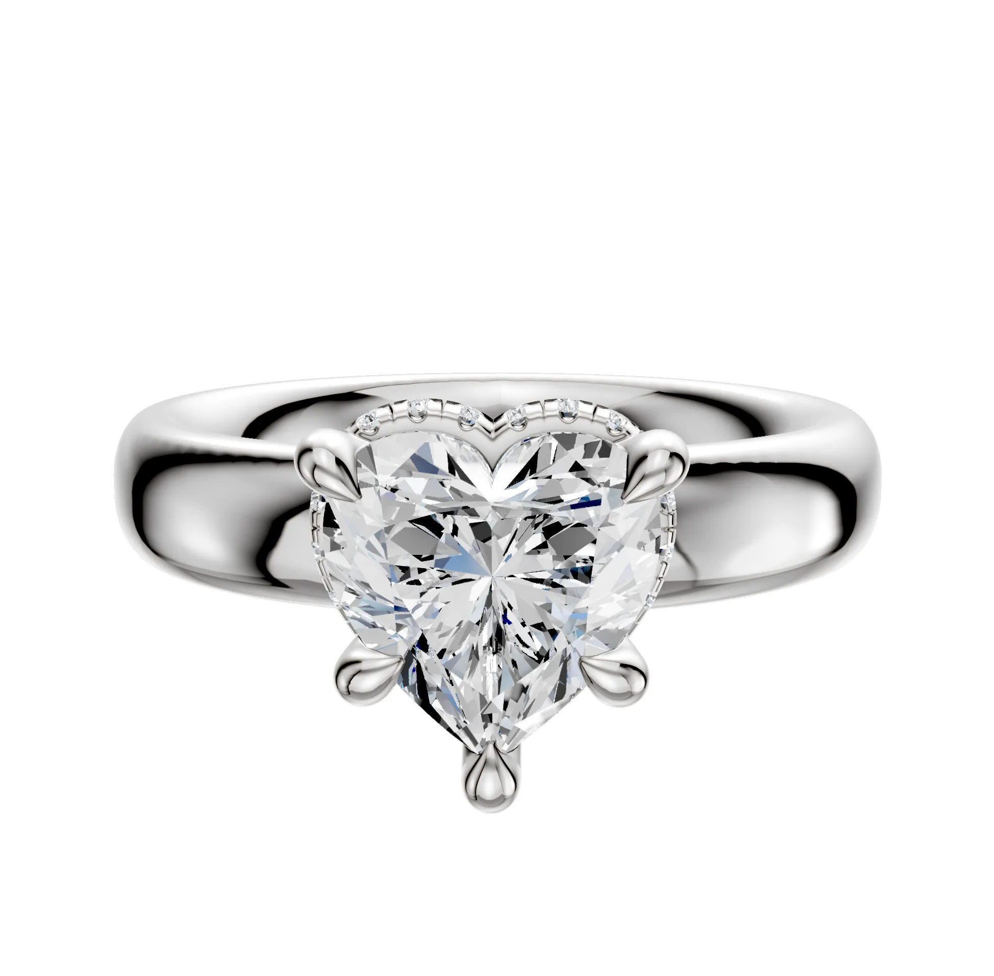 Platinum 4 Prong Collar Classic Dome 4.0mm Engagement Ring sold by Promise By Effy