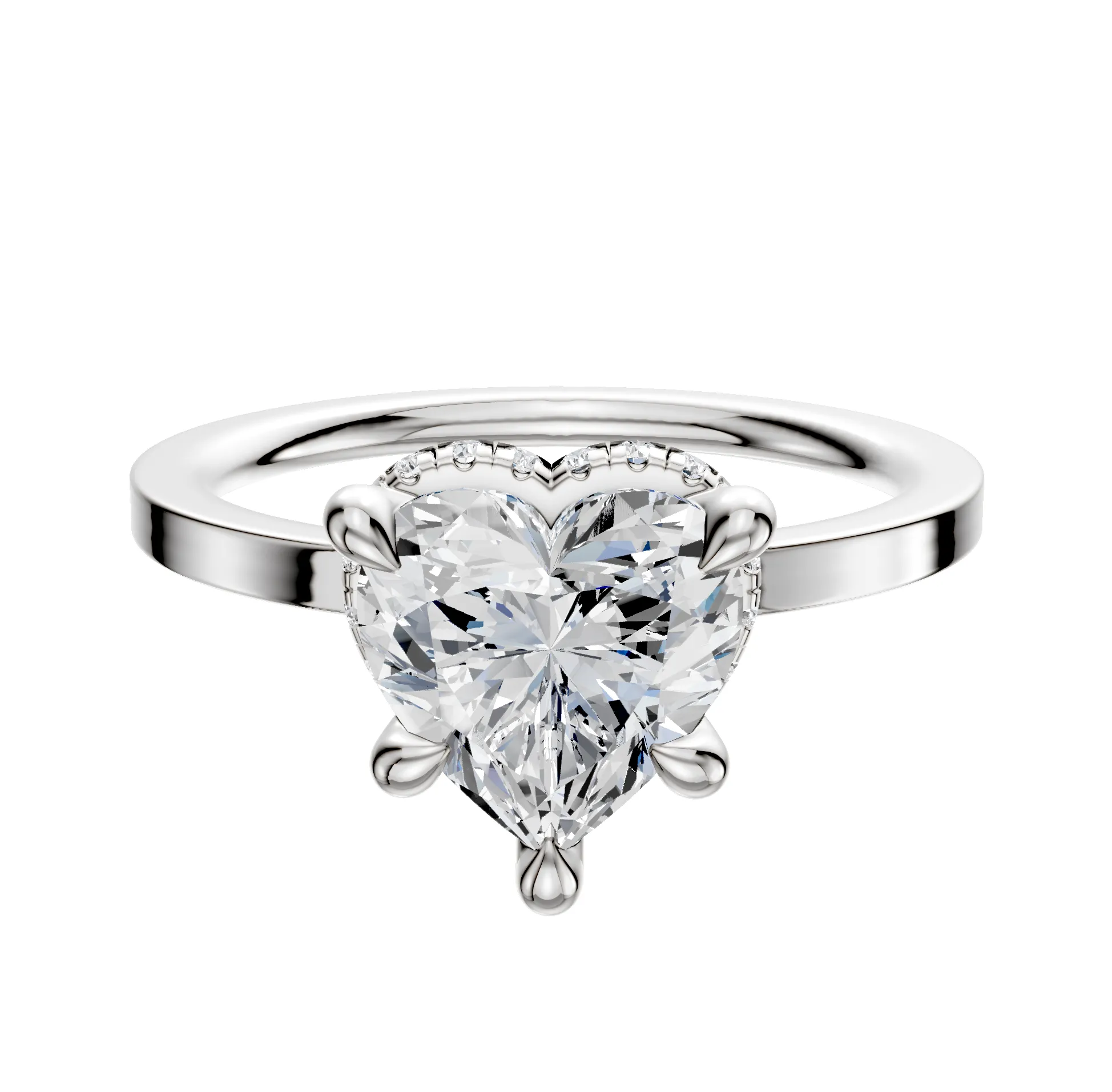 14K White Gold 4 Prong Collar Classic Flat 1.5mm Engagement Ring sold by Promise By Effy