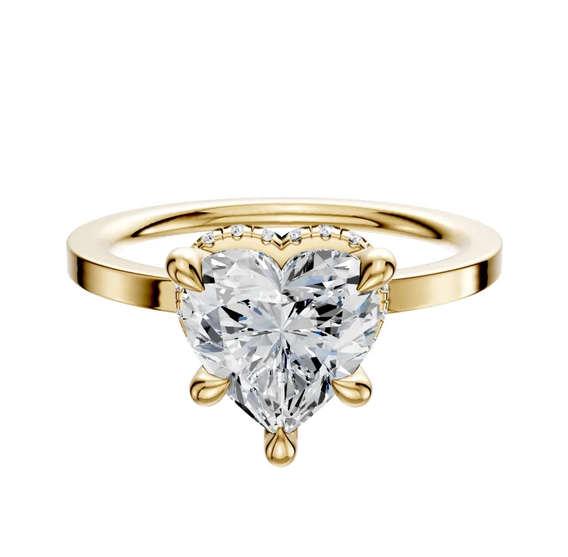 14K Yellow Gold 4 Prong Collar Classic Flat 1.5mm Engagement Ring sold by Promise By Effy