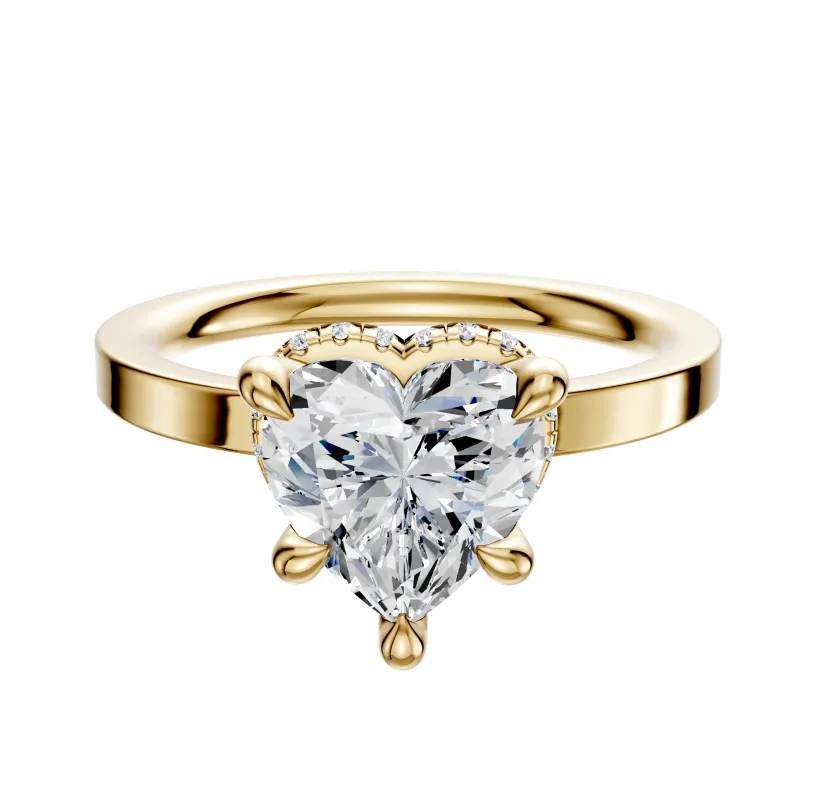 18K Yellow Gold 4 Prong Collar Classic Flat 2.0mm Engagement Ring sold by Promise By Effy