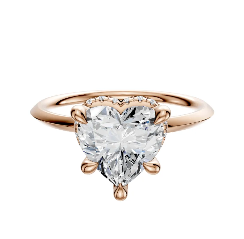 14K Rose Gold 4 Prong Collar Classic Knife Edge 1.5mm Engagement Ring sold by Promise By Effy