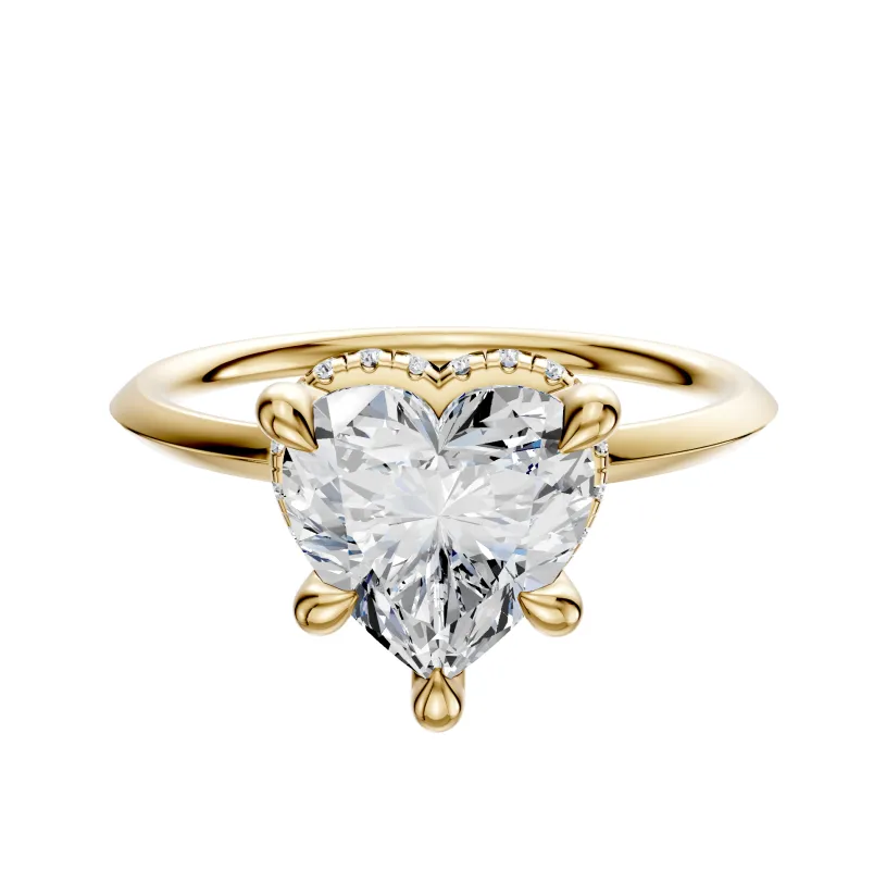 14K Yellow Gold 4 Prong Collar Classic Knife Edge 1.5mm Engagement Ring sold by Promise By Effy