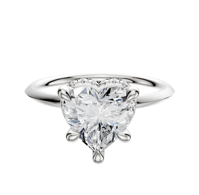 14K White Gold 4 Prong Collar Classic Knife Edge 1.5mm Engagement Ring sold by Promise By Effy