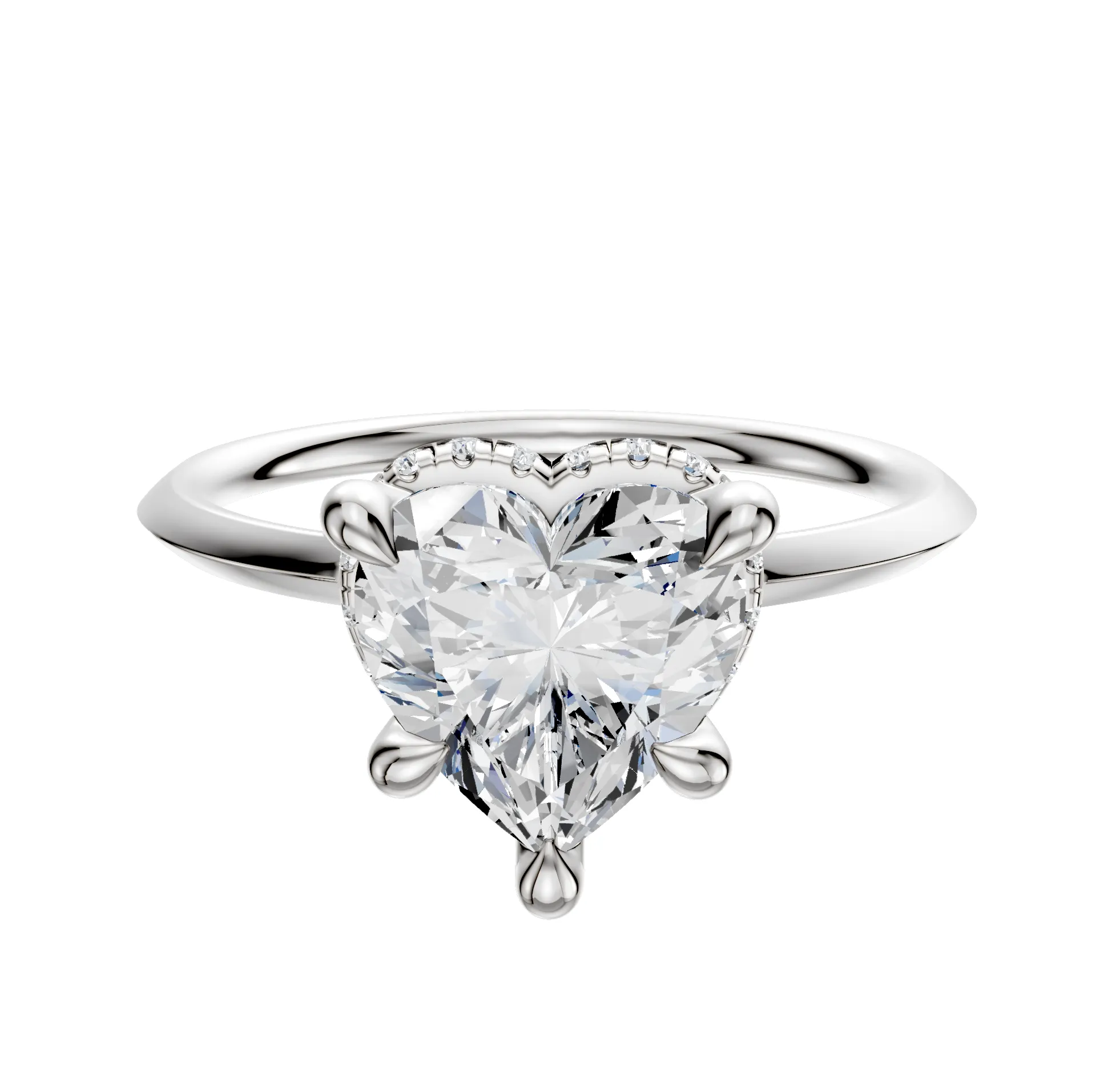 14K White Gold 4 Prong Collar Classic Knife Edge 1.5mm Engagement Ring sold by Promise By Effy