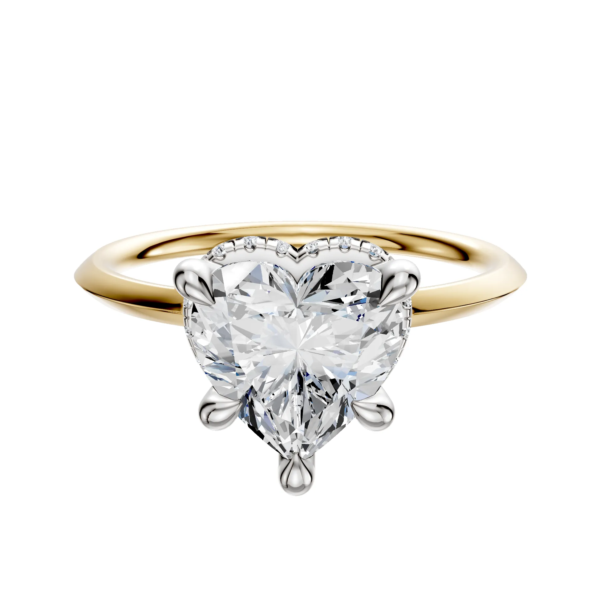 14K Two Tone 4 Prong Collar Classic Knife Edge 1.5mm Engagement Ring sold by Promise By Effy