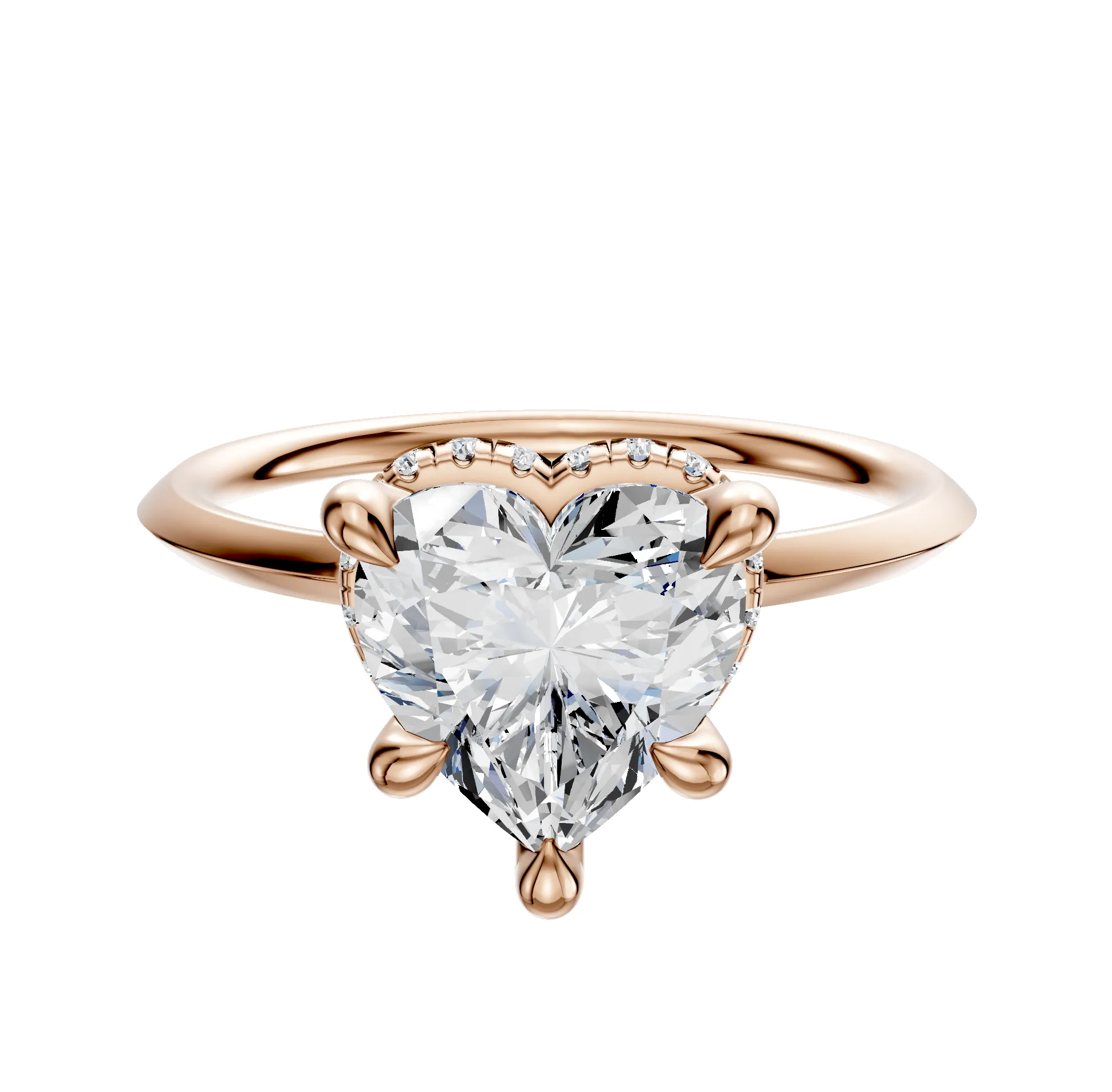 18K Rose Gold 4 Prong Collar Classic Knife Edge 1.5mm Engagement Ring sold by Promise By Effy