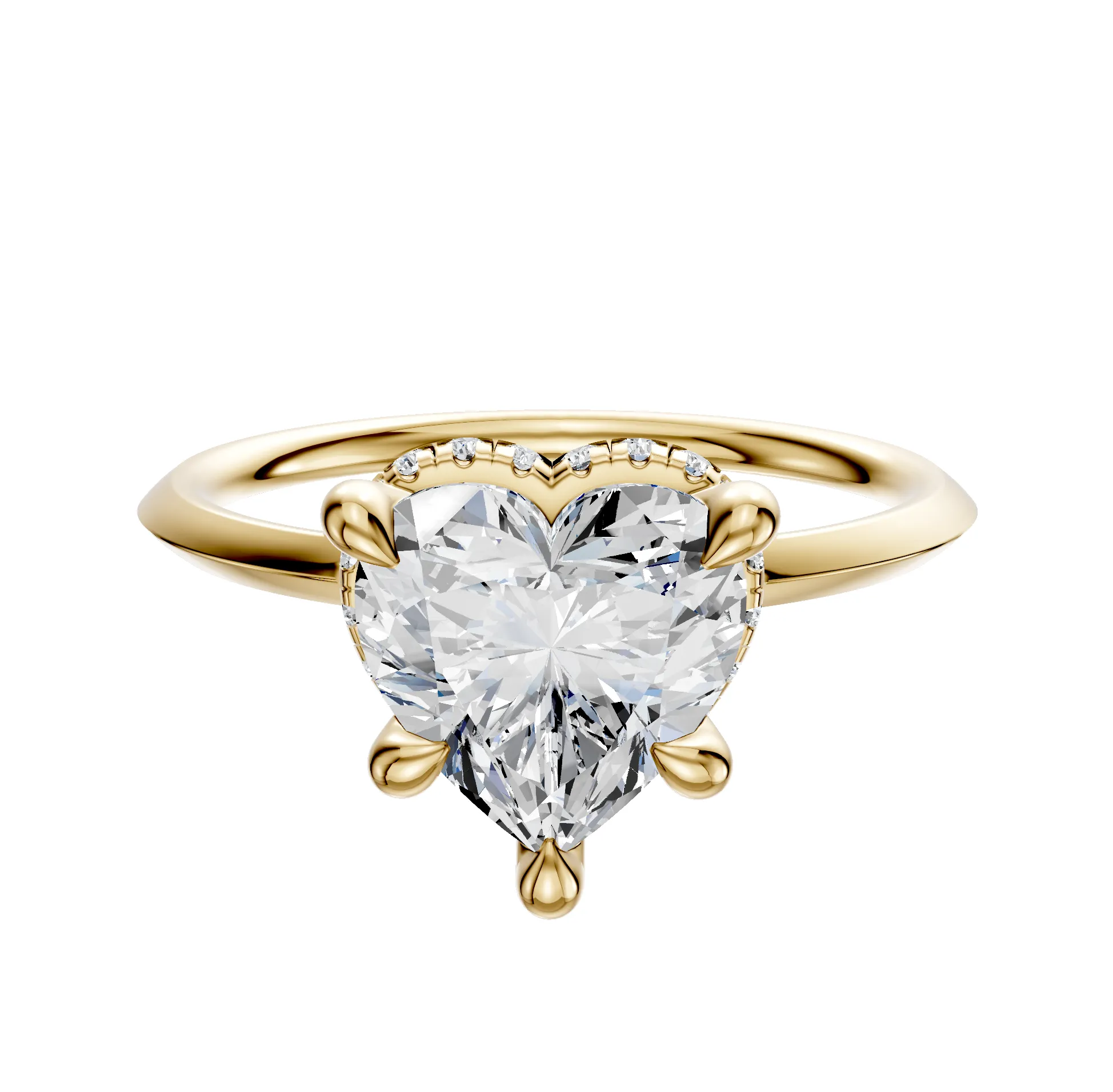 18K Yellow Gold 4 Prong Collar Classic Knife Edge 1.5mm Engagement Ring sold by Promise By Effy