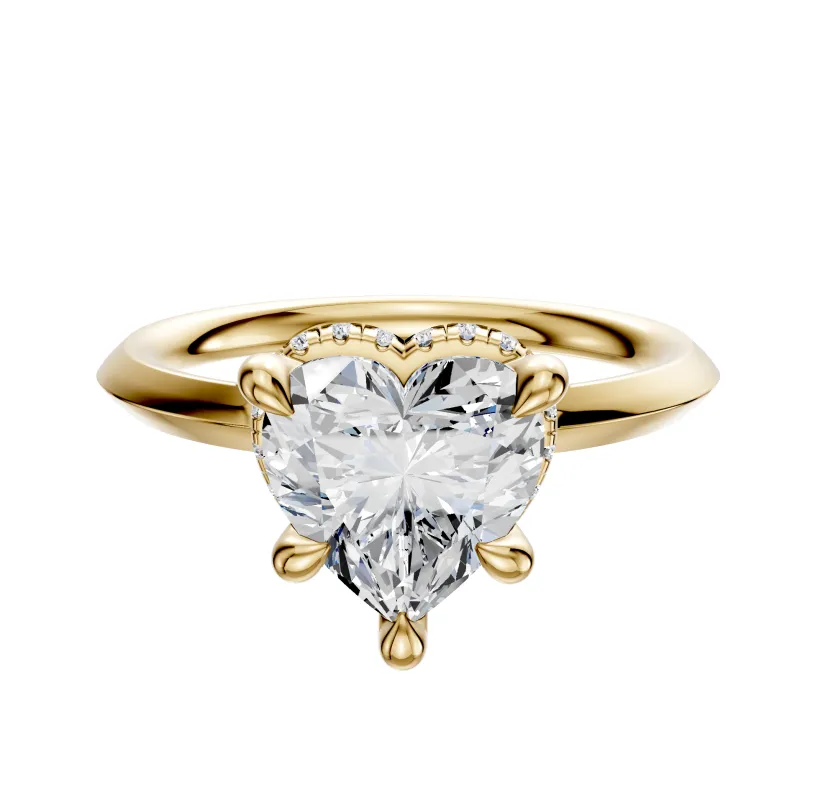18K Yellow Gold 4 Prong Collar Classic Knife Edge 2.0mm Engagement Ring sold by Promise By Effy