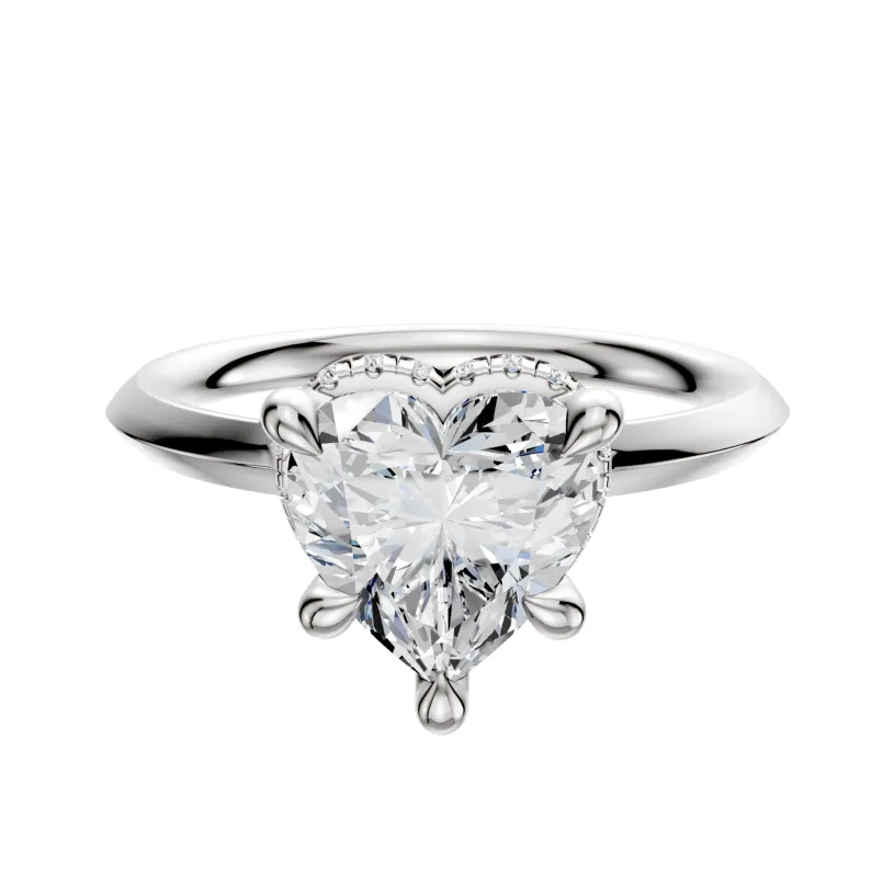 Platinum 4 Prong Collar Classic Knife Edge 2.0mm Engagement Ring sold by Promise By Effy