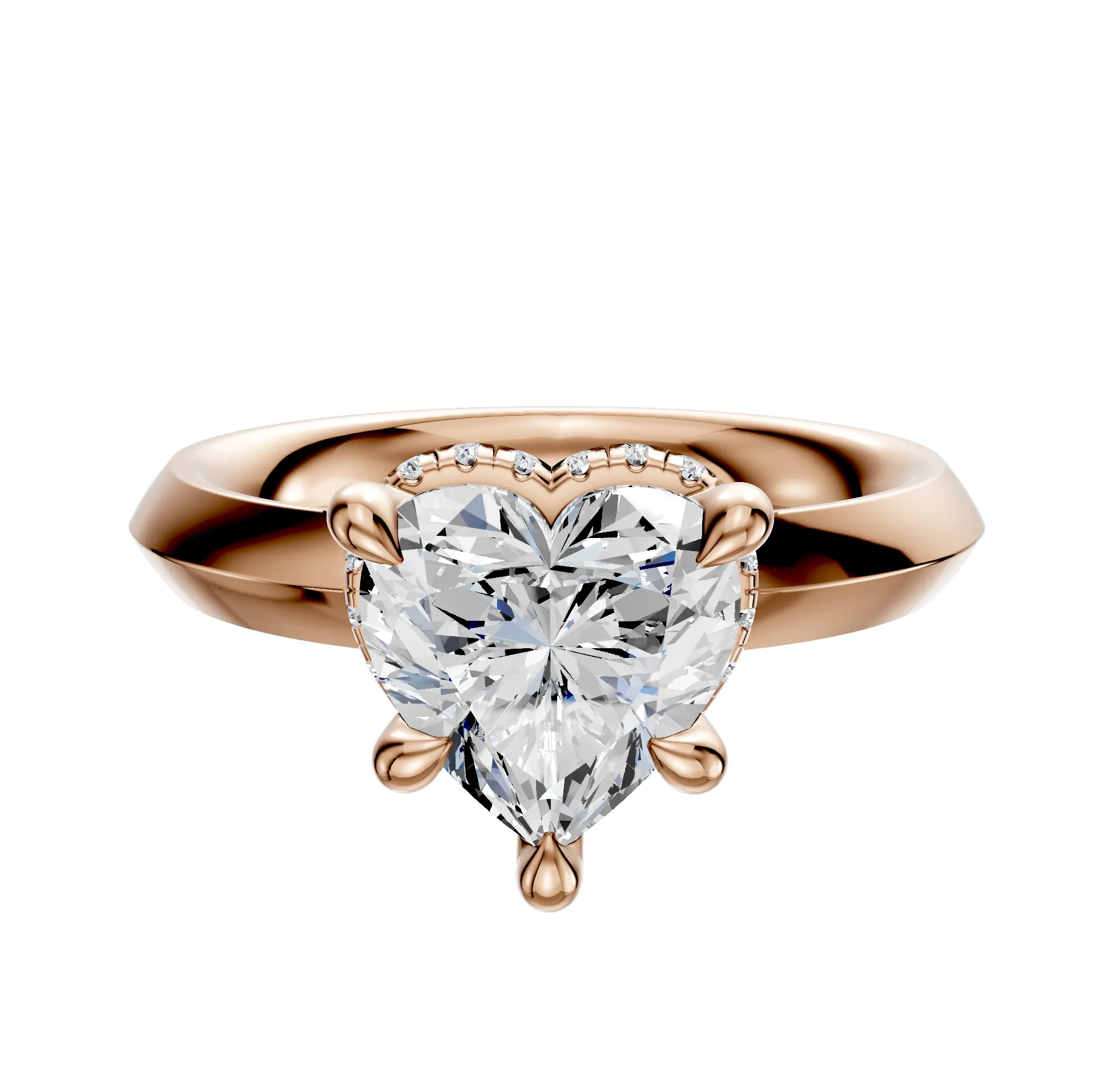 14K Rose Gold 4 Prong Collar Classic Knife Edge 3.0mm Engagement Ring sold by Promise By Effy