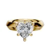 14K Yellow Gold 4 Prong Collar Classic Knife Edge 4.0mm Engagement Ring sold by Promise By Effy