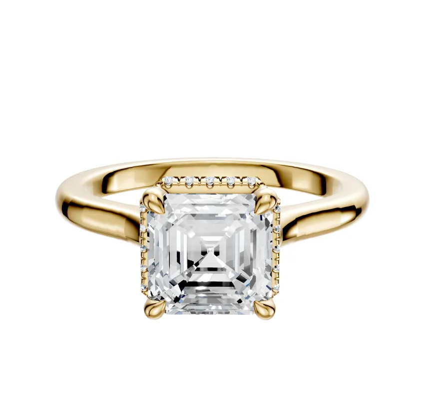 18K Yellow Gold 4 Prong Collar Cathedral Dome 2.0mm Engagement Ring sold by Promise By Effy
