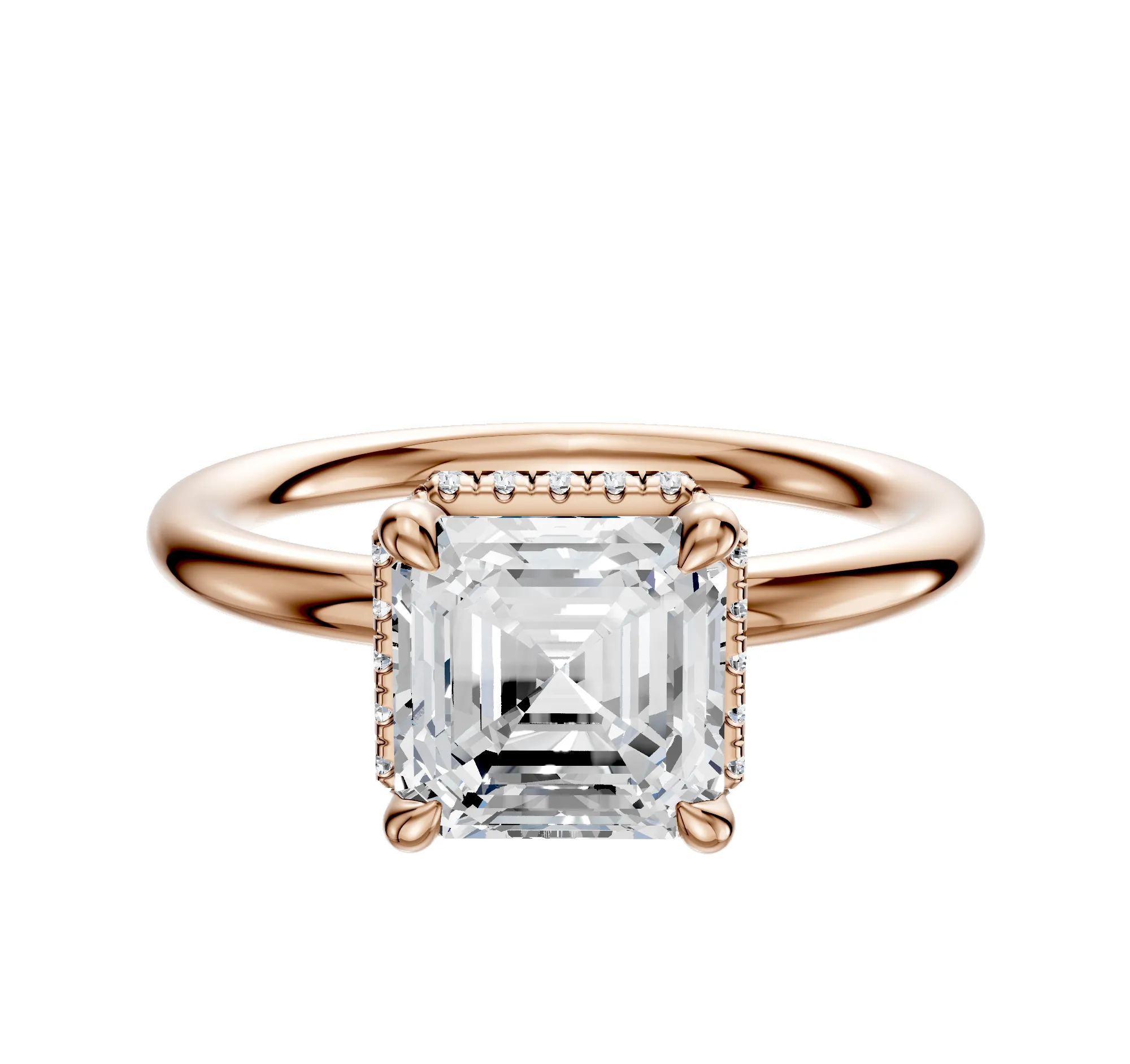 14K Rose Gold 4 Prong Collar Classic Dome 2.0mm Engagement Ring sold by Promise By Effy