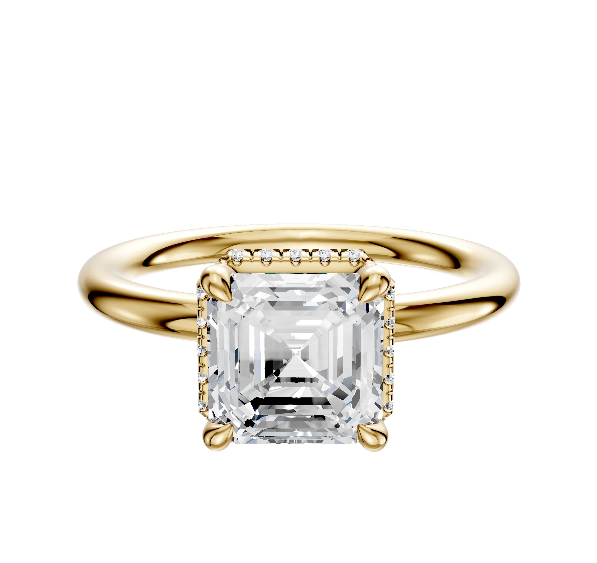 18K Yellow Gold 4 Prong Collar Classic Dome 2.0mm Engagement Ring sold by Promise By Effy