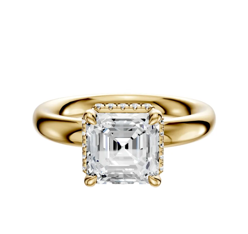 18K Yellow Gold 4 Prong Collar Classic Dome 3.0mm Engagement Ring sold by Promise By Effy