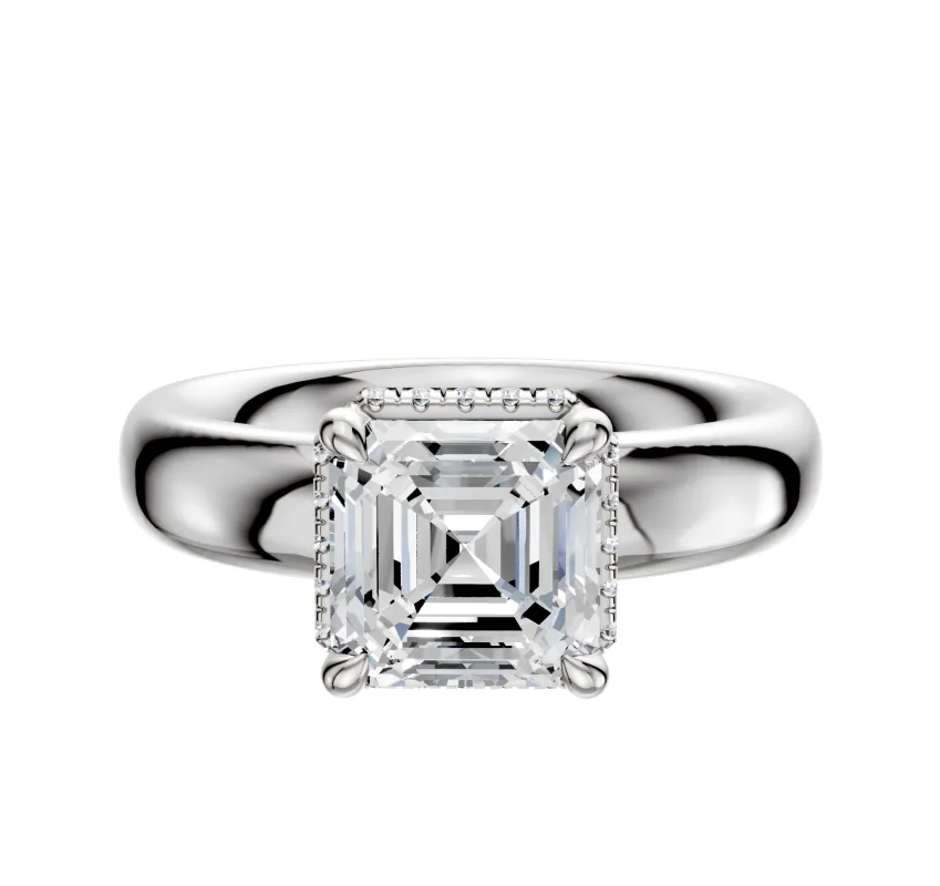 Platinum 4 Prong Collar Classic Dome 4.0mm Engagement Ring sold by Promise By Effy